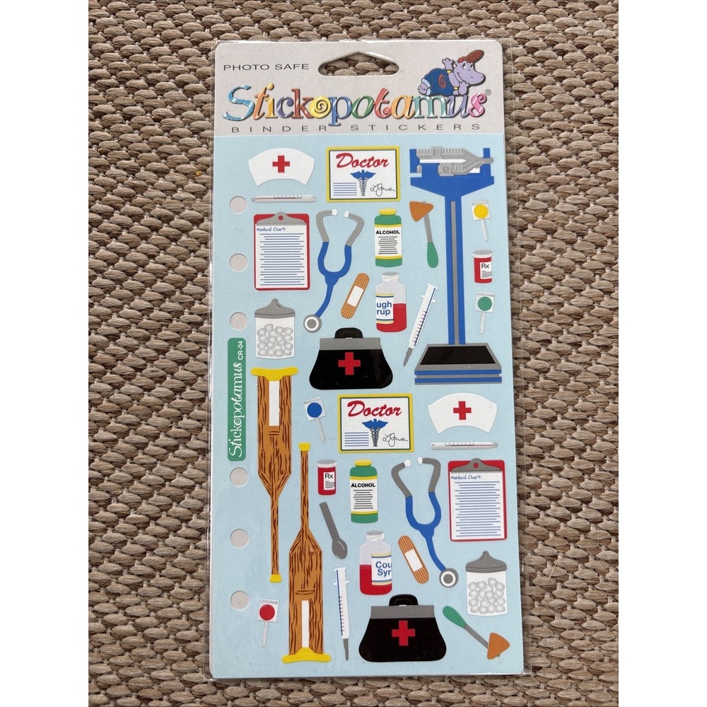 Stickopotamus Photo Safe Scrapbook Stickers Doctor Nurse Medical Crafting